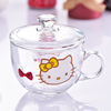 韩版hellokitty凯蒂猫创意家用耐热玻璃，水杯花茶杯，牛奶杯卡通杯子