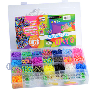 28格彩虹橡皮筋彩色手工编织器，diy益智儿童玩具，编织手链32格套装