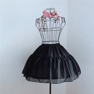 黑色cosplay雪纺lolita清凉变形伸缩钢骨包胶鱼骨，裙子透气短裙撑