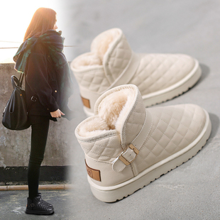 雪地靴女2023年冬季洋气，时尚棉鞋加绒加厚防水短靴子女款鞋子
