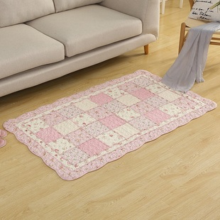 粉色儿童床垫可爱木地板地垫，田园全棉布艺，榻榻米瑜枷爬行地毯