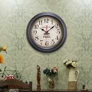 美式欧式复古做旧静音挂钟时钟客厅餐厅墙壁挂表钟表小众高级感