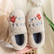棉拖鞋女冬季外穿产后可爱毛毛鞋女士家居家用保暖月子鞋包跟棉鞋