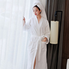 高端五(高端五)星级酒店浴袍，女白色纯棉浴巾，式睡袍美容院春夏长款睡衣性感