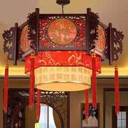中式餐厅吊灯饭店火锅包厢走廊复古装饰客厅走廊户外装饰木艺灯饰