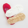 纯棉船袜棉底蕾丝女袜硅胶防滑袜底夏季结婚本命年大红短袜五双装