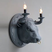 北欧动物牛头墙壁灯，客厅餐厅书房卧室意大利个性，创意设计师树脂灯