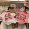 2024女童短袖t恤儿童草莓熊可爱(熊可爱)印花洋气夏装宝宝卡通上衣潮