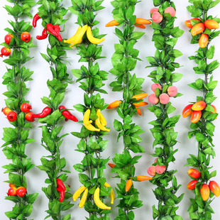 仿真水果假花藤条植物壁挂葡萄叶吊顶藤蔓树叶塑料水管道遮挡装饰