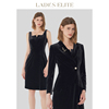 ladyselite慕裁黑色，天鹅绒西装女士2023秋季显瘦连衣裙套装