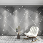 北欧几何灰色电视背景墙壁纸客厅卧室现代简约壁画轻奢影视墙墙布