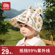 婴儿遮阳太阳帽男童女童防紫外线空顶夏季儿童防晒帽，宝宝帽子薄款