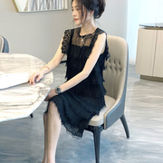 黑色蕾丝连衣裙气质小香风女神，范高端(范高端)精致裙子2023夏季欧洲站