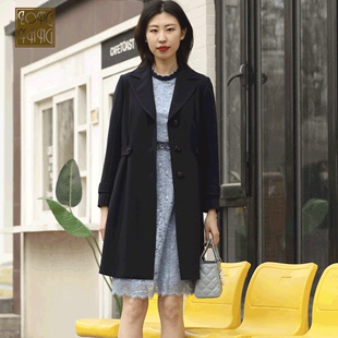 宗洋zongyang女装2023收腰常规外套西服领女士纯色风衣8485