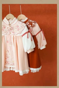 一周岁女宝宝女童连衣裙，汉服春秋长袖，超仙古风喜庆生日礼服公主裙
