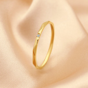 素圈小钻戒指女小众设计不掉色钛钢玫瑰金尾戒小指时尚个性食指环