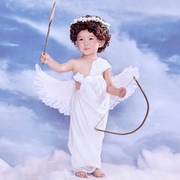 小天使降临儿童摄影主题套装影楼拍照1-2岁写真 拍摄道具翅膀花环