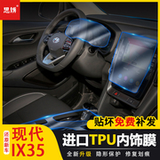 21款现代ix35内饰贴膜中控，排挡面板仪表，导航屏幕保护膜tpu透明膜