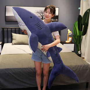 鲨鱼抱枕男生款睡觉专用大号，玩偶抱睡公仔，布娃娃床上夹腿毛绒玩具
