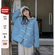 冬季大码女装2023200斤胖mm韩系穿搭加绒加厚连帽棉服外套