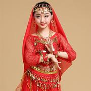 儿童印度舞蹈演出服，新疆舞民族舞健身舞蹈服装，肚皮舞亮点长袖上衣