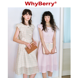 WhyBerry 24SS“夏日私语”云朵短袖连衣裙可爱蝴蝶结长裙少女风