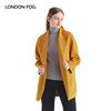 伦敦雾秋冬女装羊毛羊绒，双面呢大翻领贴袋双排，呢绒黄色大衣外套女