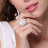 情人节礼物 送女友玫瑰花纯银戒指女时尚食指戒指环银饰品送妈妈