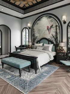 法式复古实木床美式高端公主床卧室婚床新古典双人床可定制