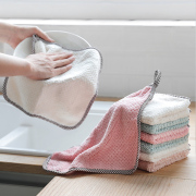 创意可挂式珊瑚绒擦手巾厨房清洁巾不掉毛吸水抹布，洗碗布清洁(布清洁)布
