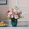 餐桌上的装饰花卉，轻奢风手感保湿玫瑰客厅，高端摆花高档仿真花