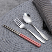 便携筷子勺子套装成人餐具三件套不锈钢叉子学生情侣可爱式收纳盒