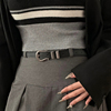 ins~小众设计感复古风腰带女pu皮质金属扣皮带韩系简约西裤装饰