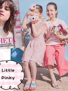 夏日粉色飘飘意大利童装，杂志款女童珠片绣轻纱，凉爽小飞袖连衣裙