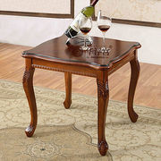 欧式沙发边几角几小茶几，正方形小方桌子客厅，实木雕花边桌方几茶桌
