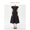 concise-white简白法式黑色长裙，连衣裙裙子夏季设计师品牌女装