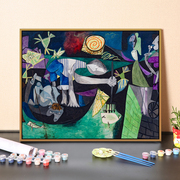 抽象静物风景油画 毕加索经典名画客厅艺术装饰画创意diy数字油画