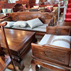 新中式实木雕花沙发组合北方老榆木，中式仿古明清客厅大户型家具