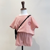 自留100-145韩系潮童男女童纯棉红色，条纹t恤+短裤(分开拍)