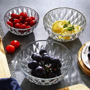 透明玻璃碗家用大号泡面碗，吃饭水果沙拉碗，时尚餐具大号家用玻璃碗