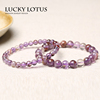 luckylotus紫幽灵手链异像千层，幽灵水晶简约百搭男女手串