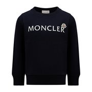 moncler美国奥莱直发海军蓝，徽标印花套头衫-蓝色