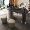 意式功夫茶桌椅组合简约现代岩板茶台弧形轻奢泡茶桌家用高端茶台