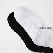 黑白纯色毛巾袜子男女中筒袜百搭日系运动学生棉袜韩国情侣长筒袜