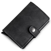 复古RFID卡包自动弹卡式信用卡盒男式防盗刷金属卡包钱包一体包女