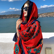 披肩女外搭斗篷西藏旅行穿搭防晒旅游民族风2024新疆沙漠丝巾