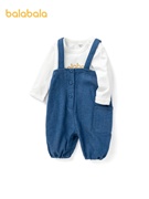 巴拉巴拉男童秋装套装婴儿衣服宝宝两件套背带裤洋气时尚可爱精致