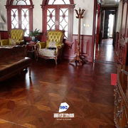 健康环保大自然拉丝，复古橡木拼花地板中式风格，正方形实木复合地板