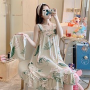 lb夏季韩版甜美家居服睡衣，蕾丝花边睡衣女，卡通短袖短裤套装