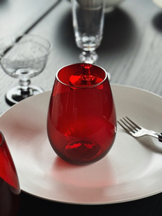 收集时光融化红玫瑰手工玻璃，蛋形杯常温，水杯饮品杯果汁杯